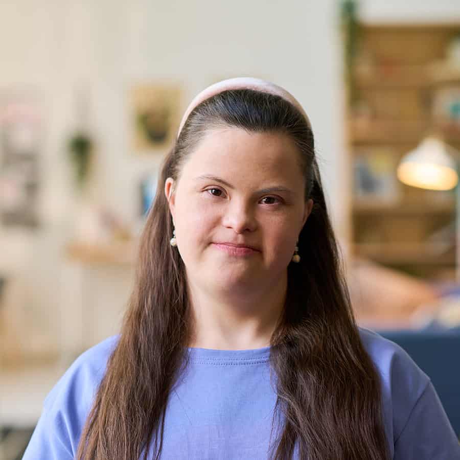 Young Adult woman with Downs Syndrome