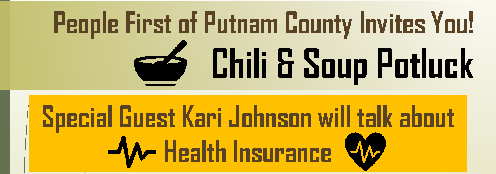 Chili & Soup Potluck with Health Insurance Presentation